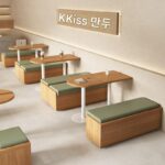 심플한 등받이 없는 부스 소파 긴 벤치 레저 솔리드 우드 테이블 의자 레스토랑 카페 디저트 티숍 상업용 - 이미지 5