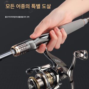 하오톤 메탈 마스터 루야 로드 M 튜닝 세트 장거리 스피닝 릴 퍼치 코크로치 스트레이트 핸들 건 핸들 팬 유즈 초보자용