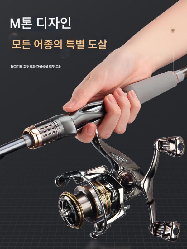 하오톤 메탈 마스터 루야 로드 M 튜닝 세트 장거리 스피닝 릴 퍼치 코크로치 스트레이트 핸들 건 핸들 팬 유즈 초보자용
