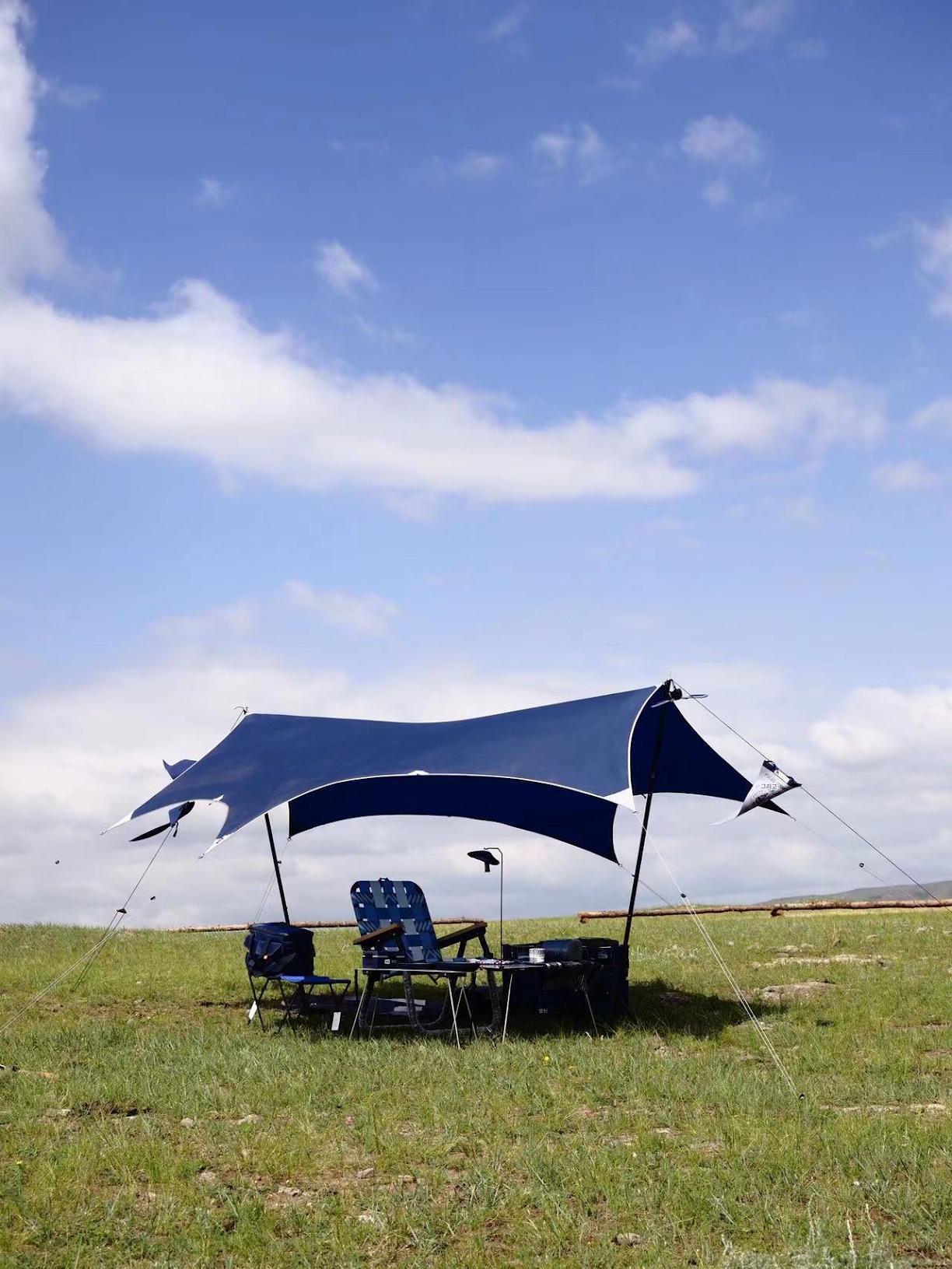 main_728960448662_0-1 아웃도어 요기(Outdoor Yogui)는 고스트 아웃도어 텐트 캠핑 피크닉 선쉐이드 초경량 70D 양면 실리콘 코팅 네이비 블루 텐트를 보유하고 있습니다. - 이미지 1