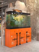 산업 스타일 철제 용기 식사 준비 보관 장식 캐비닛 벽면 통합 복고풍 식사 사이드보드 캐비닛 사용자 정의