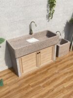 돌 세탁실 수영장 야외 대리석 수영장 정원 야외 통합 바닥형 안뜰 전체 돌 세면대 분지 - 이미지 4