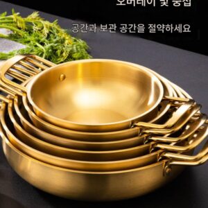 핫팟 스테인리스 스틸 건조 냄비 사이드 스토브 해산물 냄비 핫팟 카세트 스토브 특수 냄비 골든 더블 이어 냄비 가정용 및 상업용