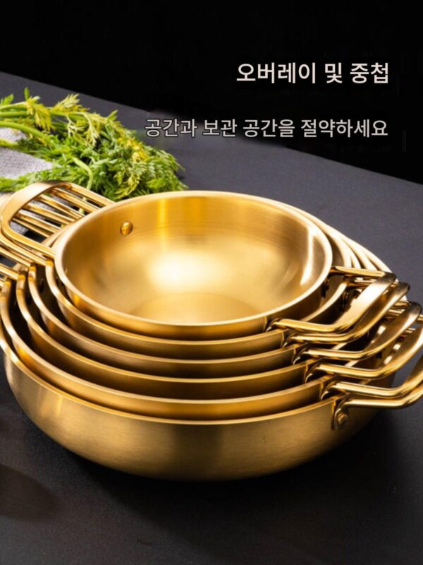 핫팟 스테인리스 스틸 건조 냄비 사이드 스토브 해산물 냄비 핫팟 카세트 스토브 특수 냄비 골든 더블 이어 냄비 가정용 및 상업용