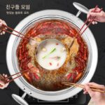 304 스테인리스 스틸 핫팟 상업용 농축 만다린 오리 냄비 모자 아이 핫팟 딩탄 오리 피 맞춤형 평평한 바닥 유도 조리기 - 이미지 3