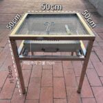 두꺼운 이중 레이어 그릴 테이블 조절식 휴대용 그릴 야외 바베큐 그릴 두꺼운 접이식 그릴