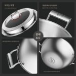 독일 프라이팬 316 스테인리스 스틸 가정용 무코팅 노스틱 팬 유도 쿠커 유니버셜 더블 이어 디펜 대형 프라이팬 - 이미지 4