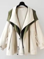 외국 무역 원래 수출 브랜드 카운터 테일 싱글 허리 중간 및 긴 윈드 브레이커 한국 버전 고급 여성 봄과 가을 재킷 - 이미지 2