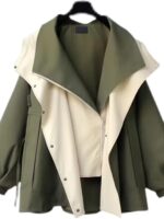 외국 무역 원래 수출 브랜드 카운터 테일 싱글 허리 중간 및 긴 윈드 브레이커 한국 버전 고급 여성 봄과 가을 재킷 - 이미지 5