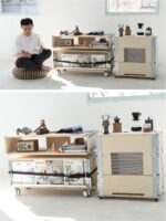 샤오무량핀 산업 스타일 트롤리 모바일 커피 레코드 캐비닛 야외 캠프 차량 오션 보드 보관 상자 - 이미지 4