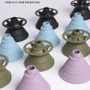 야외 여행 휴대용 실리콘 접이식 필터 컵 V60 핸드 브루 커피 필터 컵 캠핑 드립 필터 커피 필터