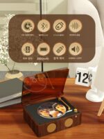 밍랴오 밍랴오 CD 플레이어 레트로 CD 플레이어 음악 앨범 플레이어 블루투스 스피커 비닐 CD 디스크 휴대용 밍랴오 - 이미지 3