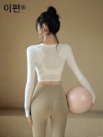 이펜 요가 의류 스포츠 상의 여성 가을 ​​겨울 타이트 슬림 러닝 긴팔 티셔츠 필라테스 트레이닝 피트니스 의류