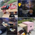 전기 자동차 야시장 노점 나무 상자 백업 트렁크 보관 랙 접이식 휴대용 견고한 나무 노점 구운 소시지 유물 - 이미지 4