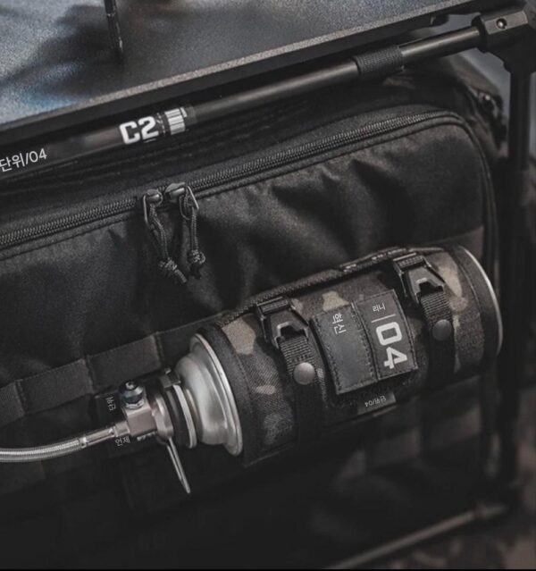 unit04 야외 캠핑 롱 가스 탱크 커버 250g 카드 타입 가스 탱크 전술 버클이 달린 걸이 가스 탱크 보호 커버