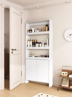 초박형 도어 후면 수납 선반 좁은 캐비닛 얇은 캐비닛 침실 공간 활용 갭 다층 수납 선반 벽걸이 책장