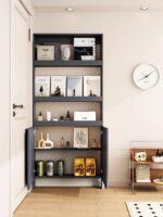 초박형 도어 후면 수납 선반 좁은 캐비닛 얇은 캐비닛 침실 공간 활용 갭 다층 수납 선반 벽걸이 책장 - 이미지 5