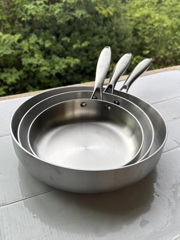 스페셜 클리어런스 퓨어 304 스테인리스 스틸 프라이팬 무코팅