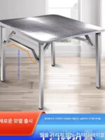 특대 두께 스테인리스 스틸 접이식 가정용 식탁 화덕 테이블 직사각형 테이블 스톨 바베큐 식탁 공장 직판