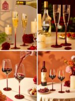 자금성 타오바오 ｜해피 고블릿 레드 와인잔 샴페인잔 문화 창작 약혼 결혼 선물 신부 - 이미지 5