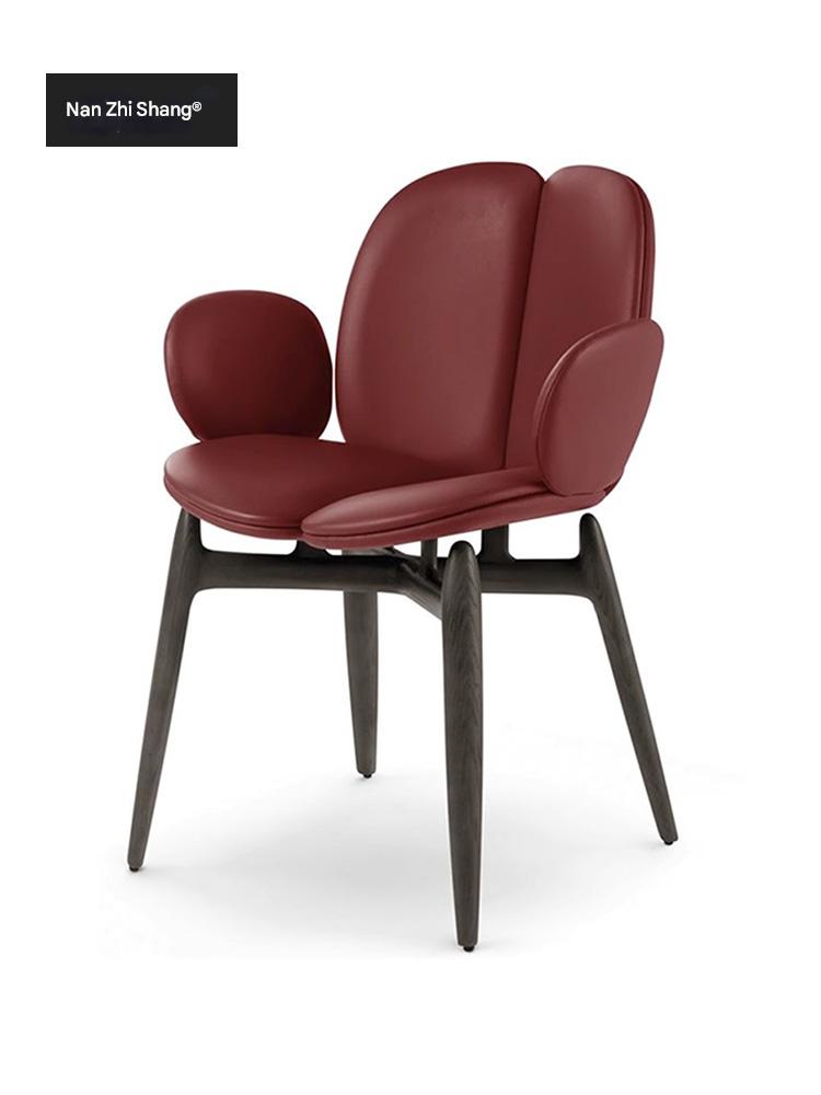 main_735705965112_0-1 프랑스 디자이너 크리에이티브 다이닝 체어 이탈리아산 라이트 럭셔리 하이엔드 특징적인 네트 셀러브리티 의자 팔걸이 견고한 나무 분위기 메이크업 스툴 - 이미지 1