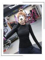 여성용 요가복 긴팔 스포츠 상의, 슬리밍, 속건성, 통기성, 가을과 겨울용 타이트 바텀 셔츠, 러닝 및 피트니스 의류 - 이미지 5