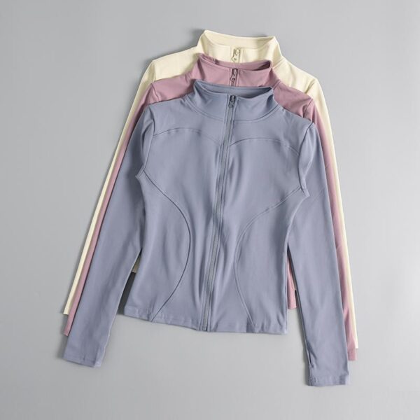 여성용 오리지널 요가 재킷 가을 겨울 피트니스 슈트 카디건 슬림 속건 허리 스포츠 탑 러닝용