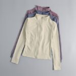 여성용 오리지널 요가 재킷 가을 겨울 피트니스 슈트 카디건 슬림 속건 허리 스포츠 탑 러닝용 - 이미지 2