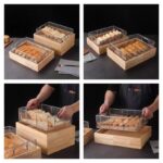 테빈 상업용 뷔페 튀긴 음식 디스플레이 스탠드 나무 쟁반 스테인리스 스틸 과일 빵 바구니 오픈 파일 튀긴 식기 쟁반 - 이미지 2