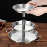 스테인리스 스틸 다층 해산물 접시 크리에이티브 가재 접시 타워형 접시 냄비 가게 과일 접시 뷔페 간식 스탠드 - 이미지 2