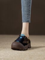 레트로 못생긴 귀여운 두꺼운 밑창 컬러 매칭 아빠 신발 여성용 2023 가을 신상 캐주얼 큰 발가락 신발 가벼운 스포츠 신발 싱글 신발 - 이미지 3