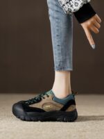 레트로 못생긴 귀여운 두꺼운 밑창 컬러 매칭 아빠 신발 여성용 2023 가을 신상 캐주얼 큰 발가락 신발 가벼운 스포츠 신발 싱글 신발 - 이미지 4