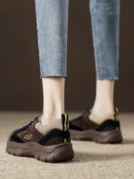 레트로 못생긴 귀여운 두꺼운 밑창 컬러 매칭 아빠 신발 여성용 2023 가을 신상 캐주얼 큰 발가락 신발 가벼운 스포츠 신발 싱글 신발 - 이미지 5