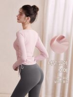 KAYANTY2025 신상 가을 하이엔드 스포츠웨어 슈트 피트니스 러닝 긴팔 요가 상의 여성용 - 이미지 4