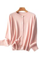 부드럽고 푹신한 일본산 시마세이키 솔기 없는 풀패션 메리노울 라운드넥 니트 카디건 - 이미지 5