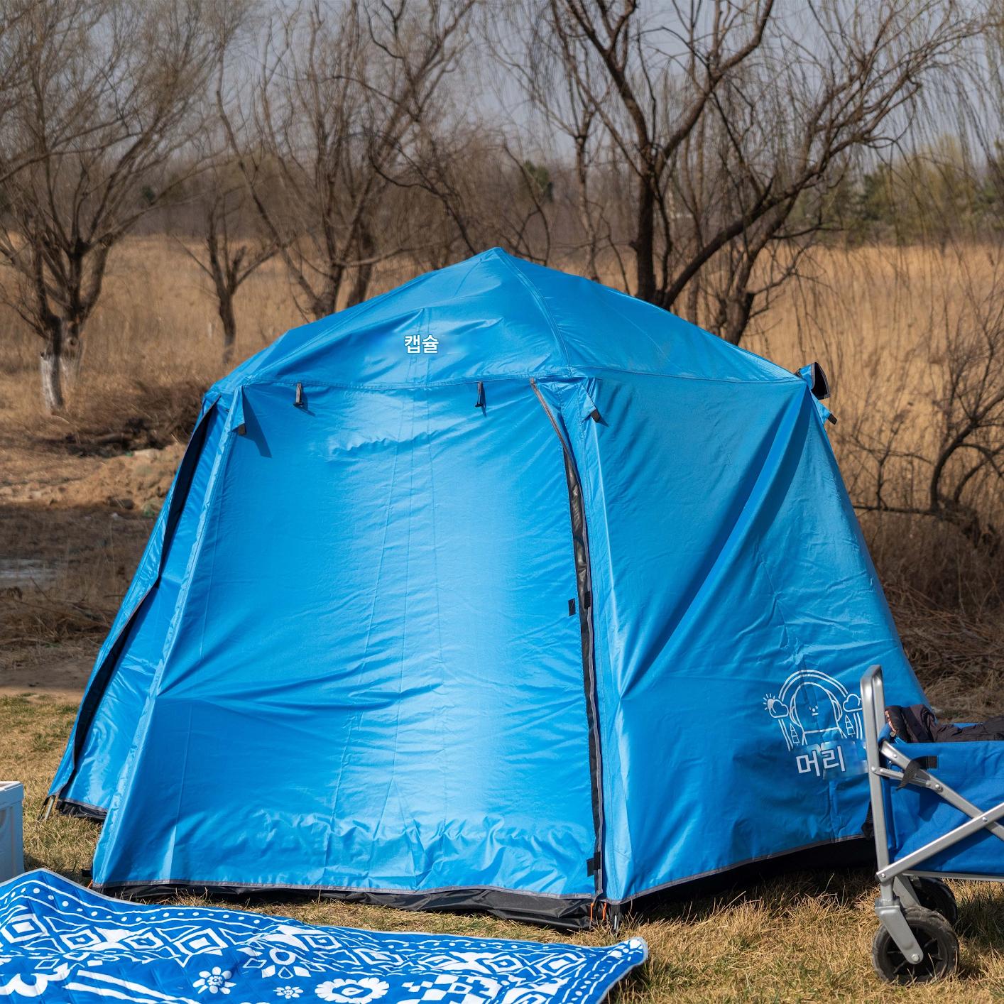 main_739237586146_0-1 캐노피 텐트 야외 캠핑 자동 휴대용 접이식 농축 검정 접착제 피크닉 캠핑 장비 야간 방수 - 이미지 1