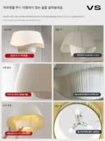 지우우팡 프랑스 오리지널 플리츠 패브릭 샹들리에 앤틱 스타일 일본식 거실 식당 침실 스터디 램프 - 이미지 3