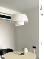 지우우팡 프랑스 오리지널 플리츠 패브릭 샹들리에 앤틱 스타일 일본식 거실 식당 침실 스터디 램프 - 이미지 4