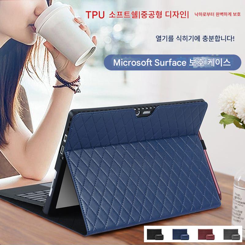 main_739309214766_0 Microsoft Surface Pro9/8/7/6/5/4/x 보호커버 안티드랍백 13/12.3인치 가죽케이스 스탠드 Surface Pro11/10 태블릿 2 in 1 키보드 보호케이스 - 이미지 1