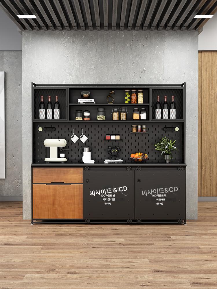 main_739523853537_0-1 벽면에 통합된 철제 티 캐비닛 거실 수납 캐비닛 주방 사이드 캐비닛 수납 캐비닛 다이닝 캐비닛에 붙은 로프트 다이닝 사이드 캐비닛 - 이미지 1