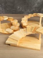 스텝바이스텝 로징 디저트 스탠드 크리에이티브 핫팟 레스토랑 스시 스낵 회전식기 사시미 플레이트 다층 나무 저녁 접시 - 이미지 2