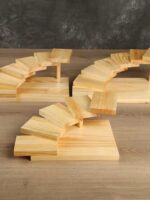 스텝바이스텝 로징 디저트 스탠드 크리에이티브 핫팟 레스토랑 스시 스낵 회전식기 사시미 플레이트 다층 나무 저녁 접시 - 이미지 3