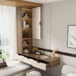 견고한 목재 베이 윈도우 캐비닛 변형 보관 캐비닛 책상 책장 통합 공간 사용 매달린 서랍 창틀 캐비닛 사용자 정의