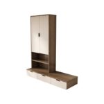 견고한 목재 베이 윈도우 캐비닛 변형 보관 캐비닛 책상 책장 통합 공간 사용 매달린 서랍 창틀 캐비닛 사용자 정의 - 이미지 4