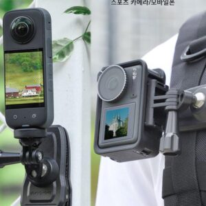 Action4 GO3 범용 회전 자석 브라켓 GoPro12 스포츠 카메라 백팩 클립 어깨 스트랩 클립에 적합