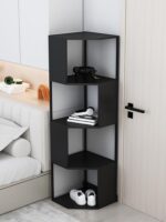 심플한 침실 크리에이티브 책장 바닥 선반 거실 코너 책장 철제 사무실 다층 수납 선반 - 이미지 4