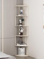 심플한 침실 크리에이티브 책장 바닥 선반 거실 코너 책장 철제 사무실 다층 수납 선반 - 이미지 5