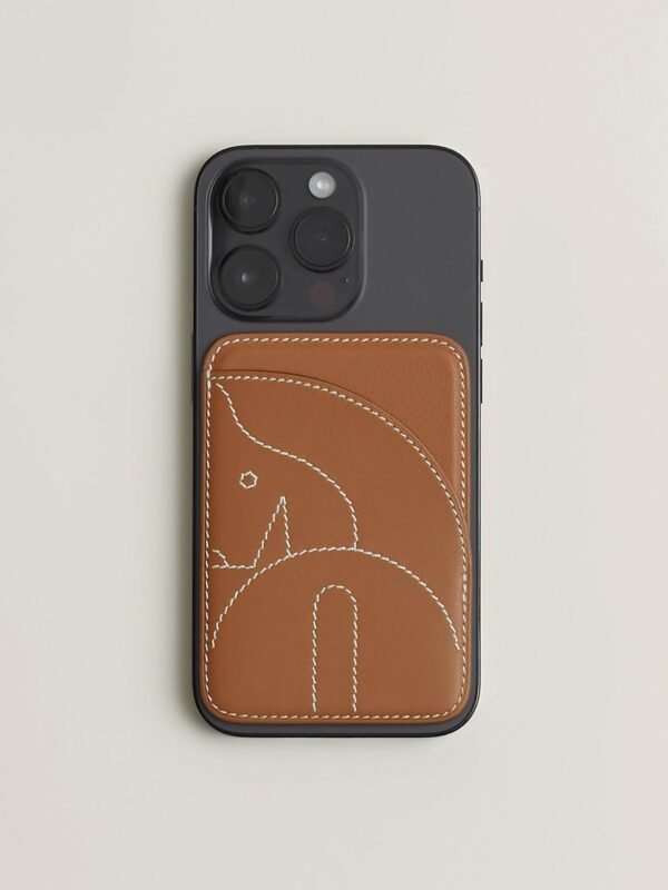 iPhone16ProMax 자석 가죽 카드 홀더 16Pro/15ProMax 명함 홀더 ChevalMagSafe 정품 가죽 자석 카드 홀더 송아지 가죽 NFC 카드 홀더 출입 카드 액세서리에 적합