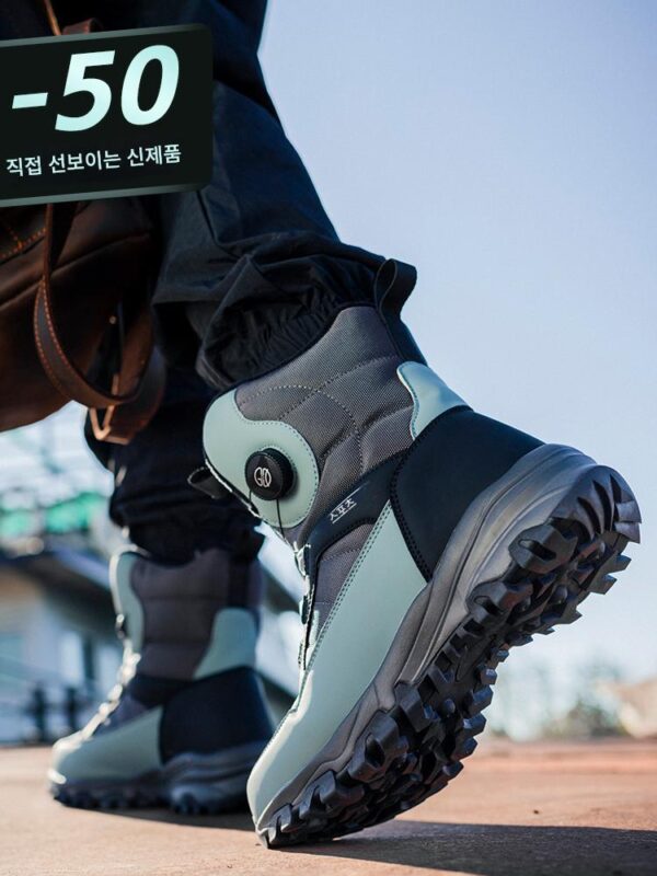 남성용 따뜻한 스노우 부츠 플러스 벨벳 두꺼운 코튼 부츠 야외 스키 남성용 신발 방수 미끄럼 방지 코튼 신발 남성용 마틴 부츠