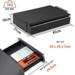 나무 책상 서랍 보관, 사무실 책상 아래 금속 슬라이드 서랍, DIY 확장 보관 공간 - 이미지 2